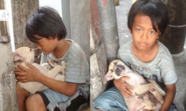 A Moving Story! After his parents abandoned him, the boy found love in the arms of the dog.
